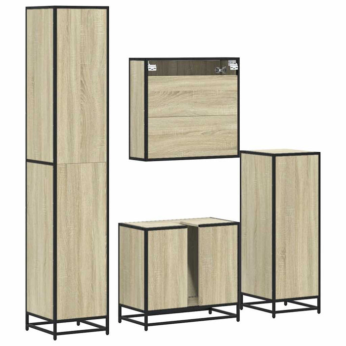 Set de mobilier de baie din 4 piese din lemn de stejar Sonoma - WALTI WALTI