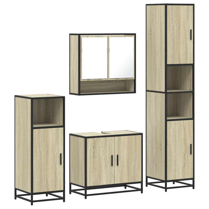Set de mobilier de baie din 4 piese din lemn de stejar Sonoma - WALTI WALTI