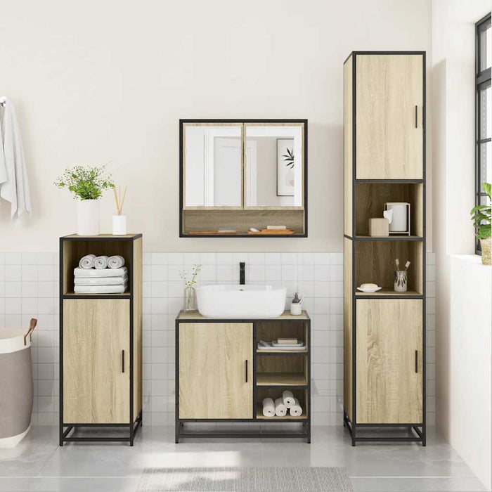Set de mobilier de baie din 4 piese din lemn de stejar Sonoma - WALTI WALTI