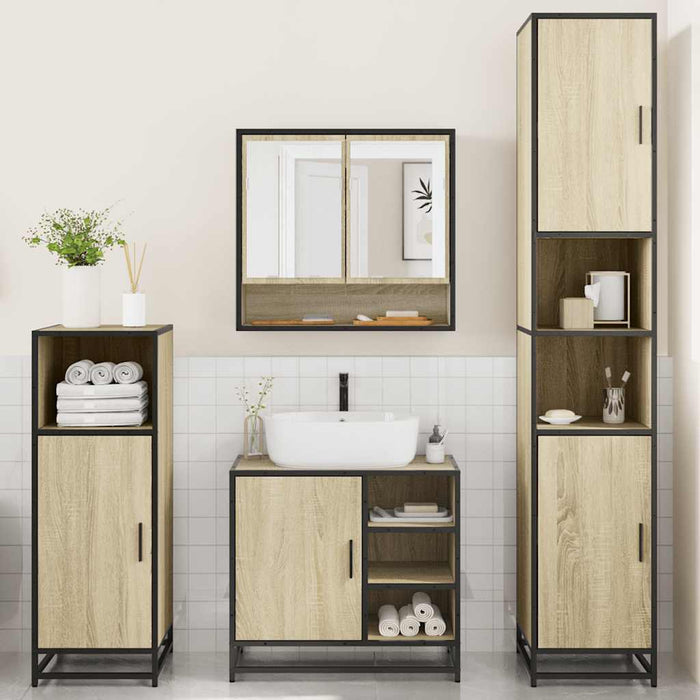 Set de mobilier de baie din 4 piese din lemn de stejar Sonoma - WALTI WALTI