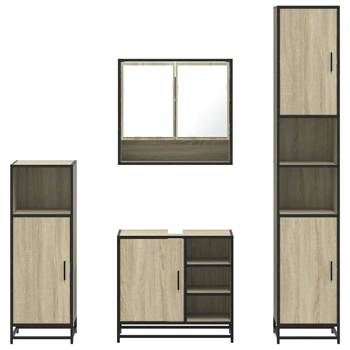 Set de mobilier de baie din 4 piese din lemn de stejar Sonoma - WALTI WALTI