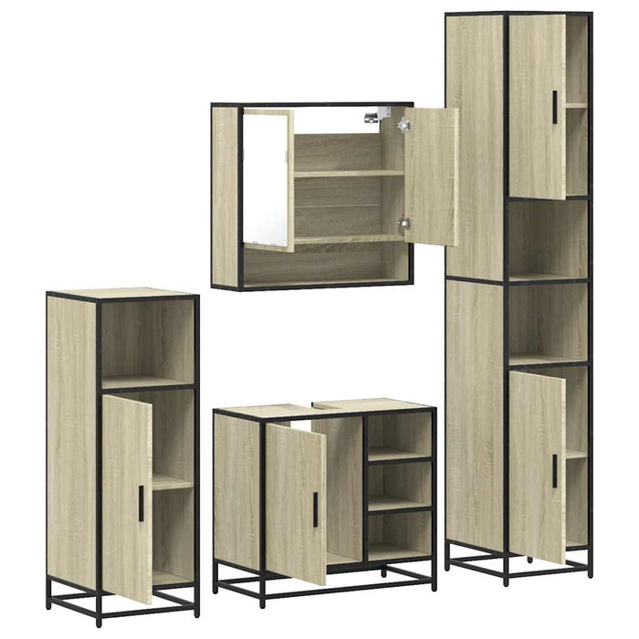 Set de mobilier de baie din 4 piese din lemn de stejar Sonoma - WALTI WALTI