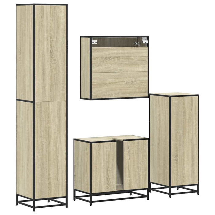 Set de mobilier de baie din 4 piese din lemn de stejar Sonoma - WALTI WALTI
