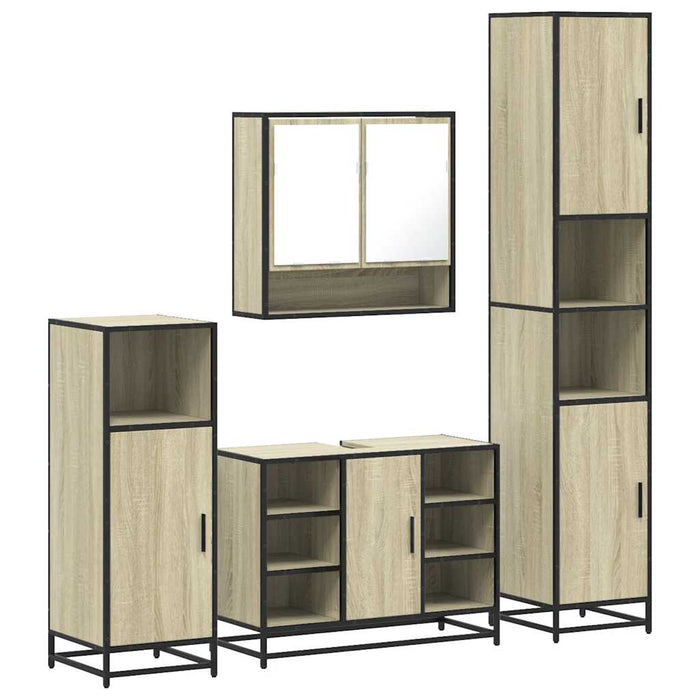 Set de mobilier de baie din 4 piese din lemn de stejar Sonoma - WALTI WALTI