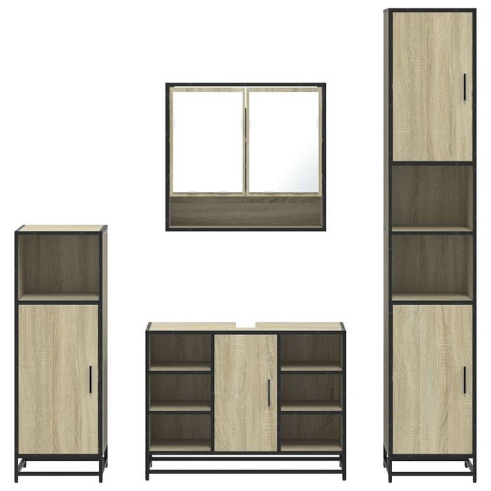 Set de mobilier de baie din 4 piese din lemn de stejar Sonoma - WALTI WALTI