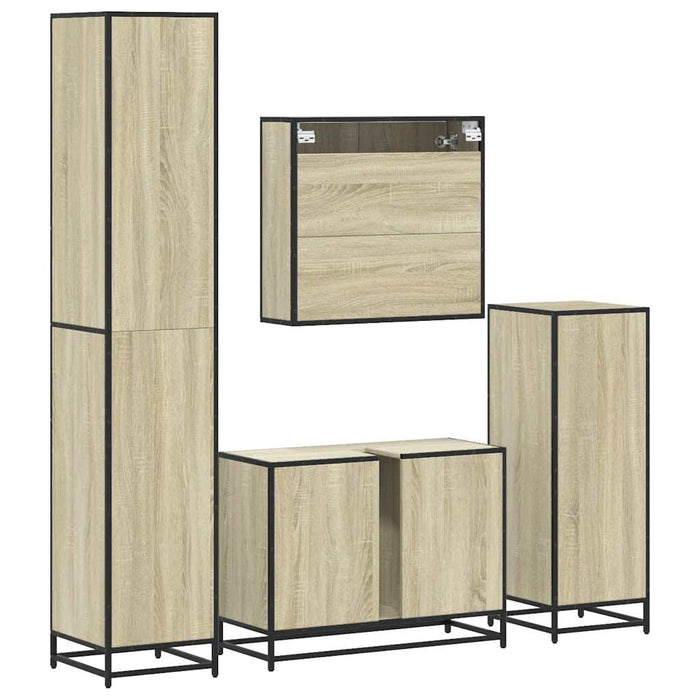 Set de mobilier de baie din 4 piese din lemn de stejar Sonoma - WALTI WALTI
