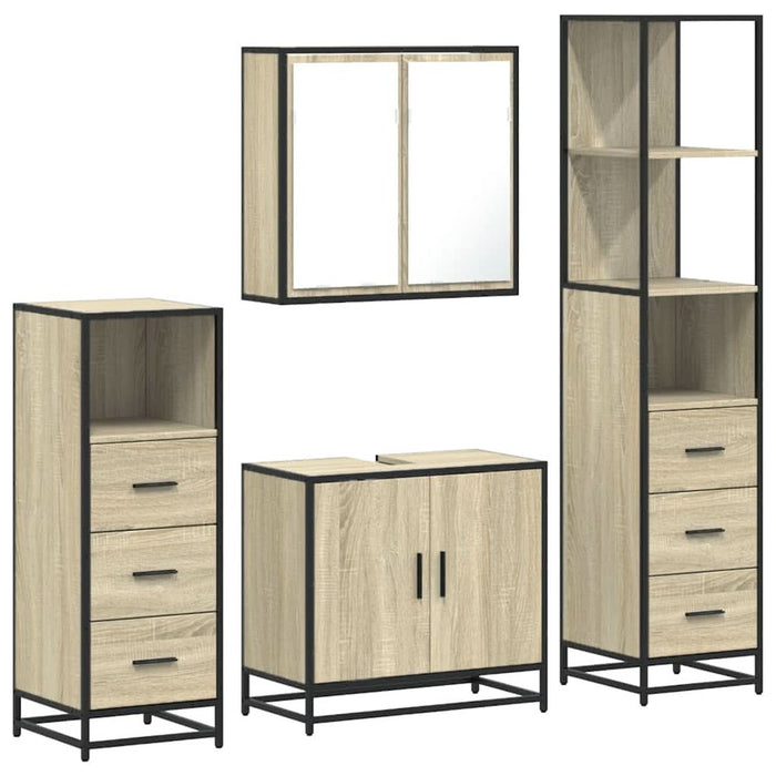 Set de mobilier de baie din 4 piese din lemn de stejar Sonoma - WALTI WALTI