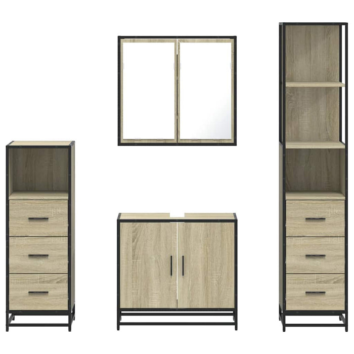 Set de mobilier de baie din 4 piese din lemn de stejar Sonoma - WALTI WALTI
