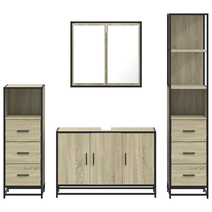 Set de mobilier de baie din 4 piese din lemn de stejar Sonoma - WALTI WALTI