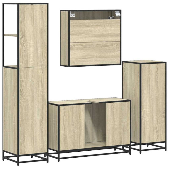 Set de mobilier de baie din 4 piese din lemn de stejar Sonoma - WALTI WALTI
