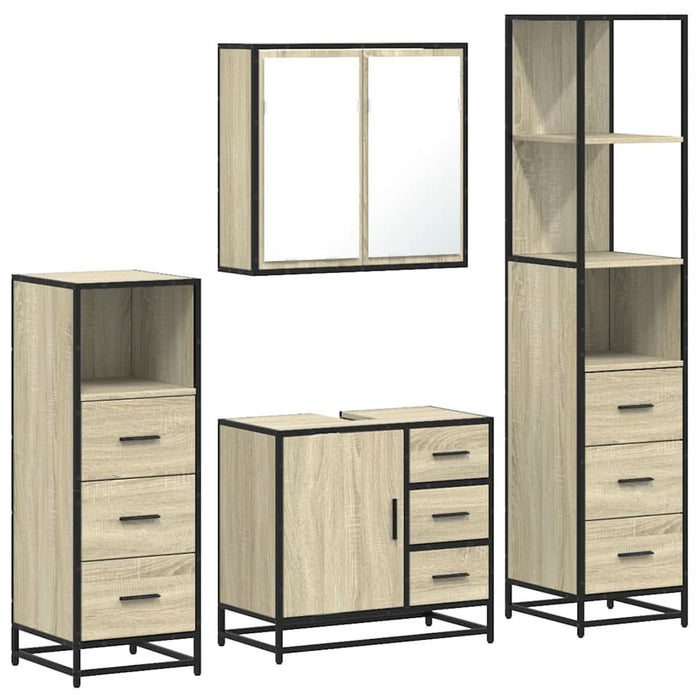 Set de mobilier de baie din 4 piese din lemn de stejar Sonoma - WALTI WALTI