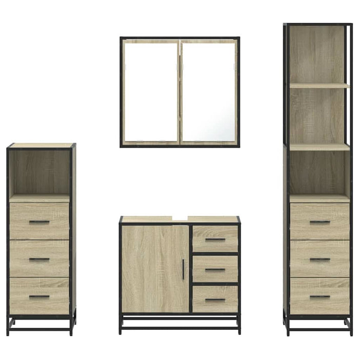Set de mobilier de baie din 4 piese din lemn de stejar Sonoma - WALTI WALTI