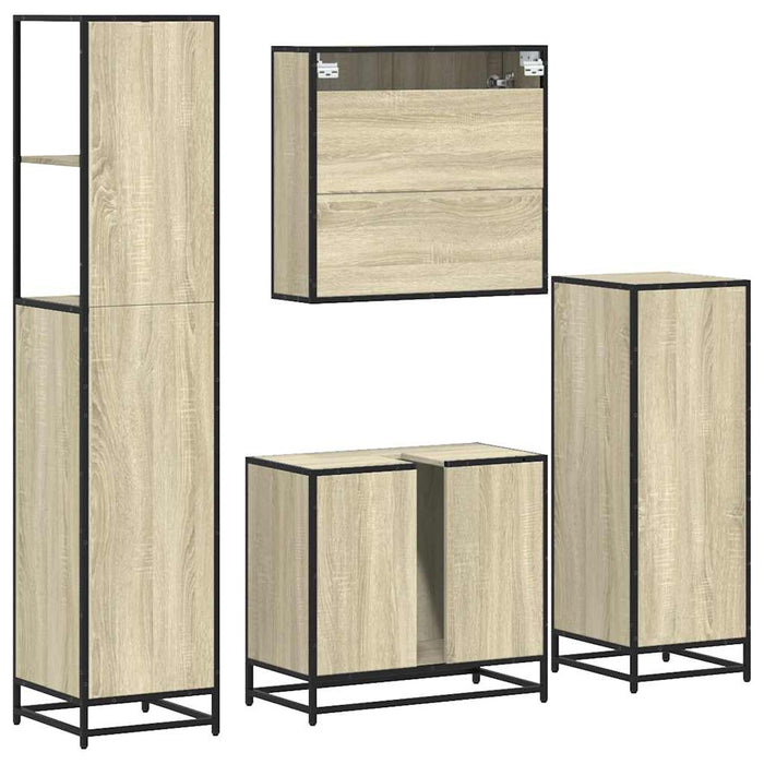 Set de mobilier de baie din 4 piese din lemn de stejar Sonoma - WALTI WALTI