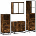 Set de mobilier de baie 4 piese Lemn prelucrat de stejar afumat - WALTI WALTI
