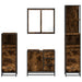 Set de mobilier de baie 4 piese Lemn prelucrat de stejar afumat - WALTI WALTI