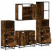 Set de mobilier de baie 4 piese Lemn prelucrat de stejar afumat - WALTI WALTI