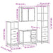 Set de mobilier de baie 4 piese Lemn prelucrat de stejar afumat - WALTI WALTI