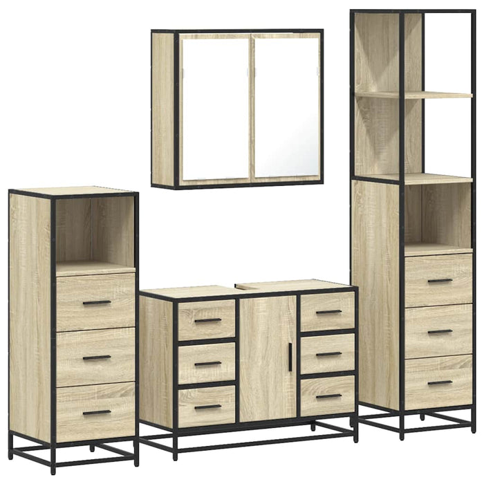 Set de mobilier de baie din 4 piese din lemn de stejar Sonoma - WALTI WALTI