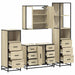 Set de mobilier de baie din 4 piese din lemn de stejar Sonoma - WALTI WALTI