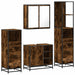 Set de mobilier de baie 4 piese Lemn prelucrat de stejar afumat - WALTI WALTI