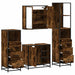Set de mobilier de baie 4 piese Lemn prelucrat de stejar afumat - WALTI WALTI
