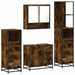 Set de mobilier de baie 4 piese Lemn prelucrat de stejar afumat - WALTI WALTI