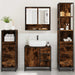 Set de mobilier de baie 4 piese Lemn prelucrat de stejar afumat - WALTI WALTI