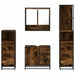 Set de mobilier de baie 4 piese Lemn prelucrat de stejar afumat - WALTI WALTI