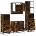 Set de mobilier de baie 4 piese Lemn prelucrat de stejar afumat - WALTI WALTI