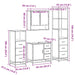 Set de mobilier de baie 4 piese Lemn prelucrat de stejar afumat - WALTI WALTI