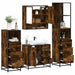 Set de mobilier de baie 4 piese Lemn prelucrat de stejar afumat - WALTI WALTI