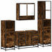 Set de mobilier de baie 4 piese Lemn prelucrat de stejar afumat - WALTI WALTI