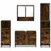 Set de mobilier de baie 4 piese Lemn prelucrat de stejar afumat - WALTI WALTI
