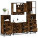 Set de mobilier de baie 4 piese Lemn prelucrat de stejar afumat - WALTI WALTI