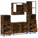 Set de mobilier de baie 4 piese Lemn prelucrat de stejar afumat - WALTI WALTI