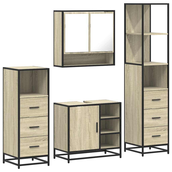 Set de mobilier de baie din 4 piese din lemn de stejar Sonoma - WALTI WALTI