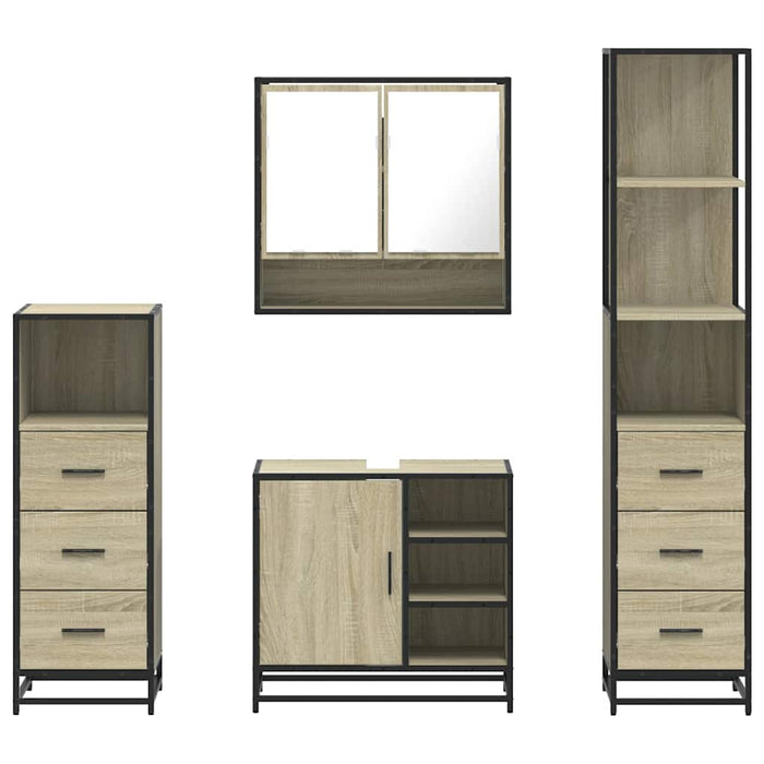 Set de mobilier de baie din 4 piese din lemn de stejar Sonoma - WALTI WALTI