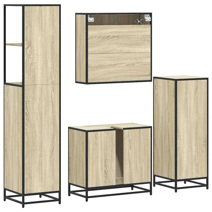 Set de mobilier de baie din 4 piese din lemn de stejar Sonoma - WALTI WALTI