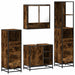 Set de mobilier de baie 4 piese Lemn prelucrat de stejar afumat - WALTI WALTI