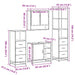 Set de mobilier de baie 4 piese Lemn prelucrat de stejar afumat - WALTI WALTI