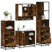 Set de mobilier de baie 4 piese Lemn prelucrat de stejar afumat - WALTI WALTI