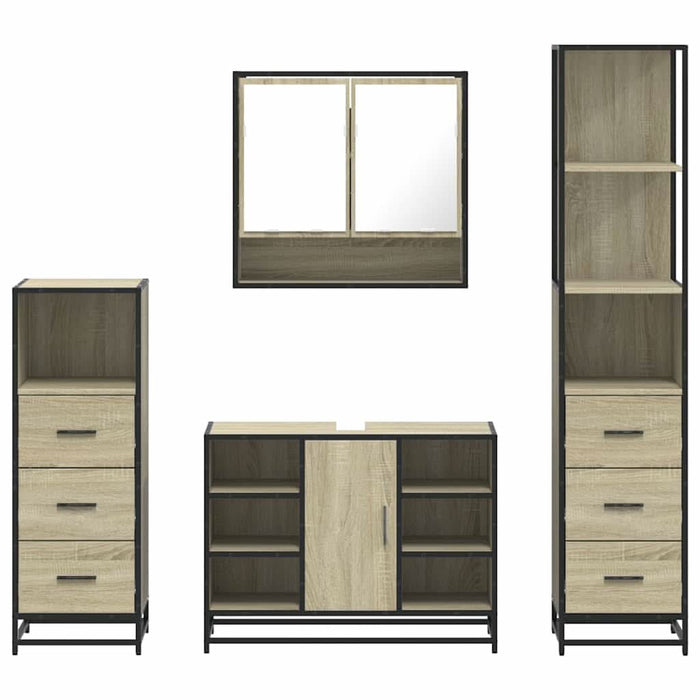 Set de mobilier de baie din 4 piese din lemn de stejar Sonoma - WALTI WALTI