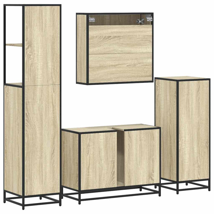 Set de mobilier de baie din 4 piese din lemn de stejar Sonoma - WALTI WALTI