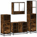 Set de mobilier de baie 4 piese Lemn prelucrat de stejar afumat - WALTI WALTI