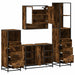 Set de mobilier de baie 4 piese Lemn prelucrat de stejar afumat - WALTI WALTI