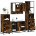 Set de mobilier de baie 4 piese Lemn prelucrat de stejar afumat - WALTI WALTI