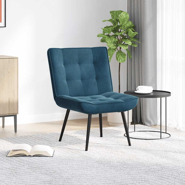 Scaun de relaxare albastru 64x74x84 cm catifea - WALTI WALTI