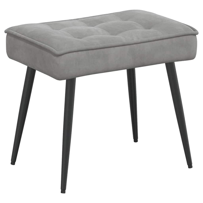 Scaun de relaxare cu taburet, gri deschis, catifea - WALTI WALTI