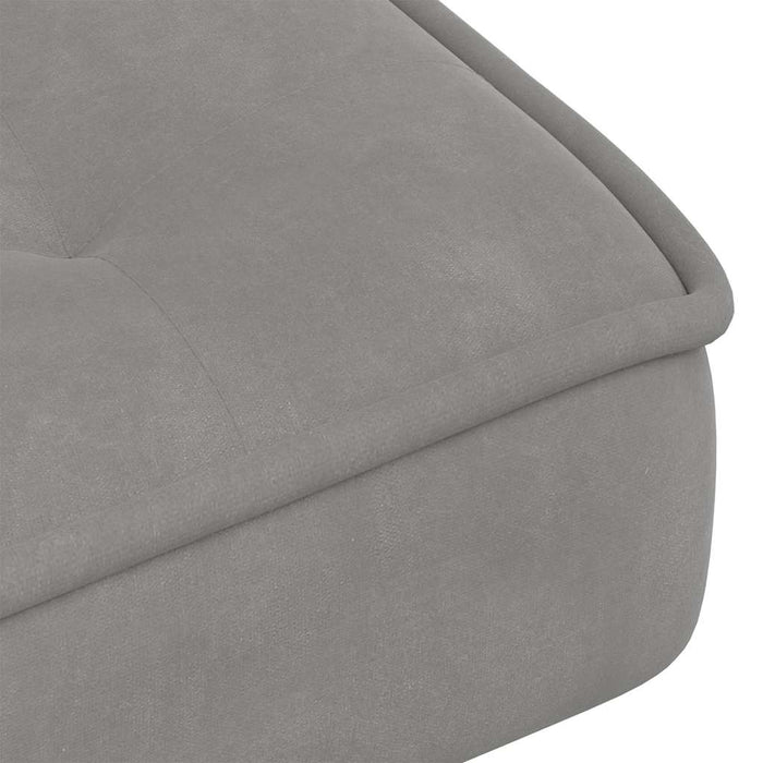 Scaun de relaxare cu taburet, gri deschis, catifea - WALTI WALTI