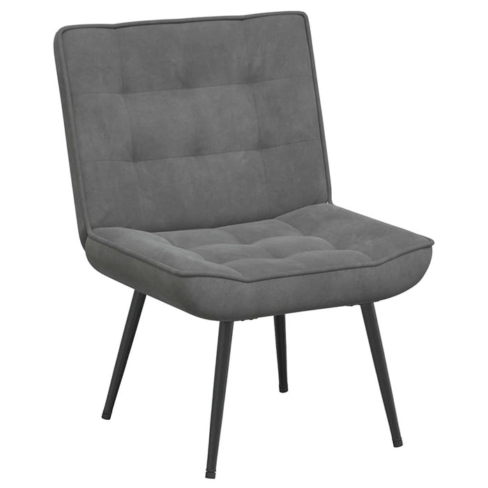 Scaun de relaxare cu taburet, gri închis, catifea - WALTI WALTI